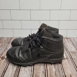 Nike Air Jordan 1 Retro MCS Baseball Cleats Triple Black AV5354-002 Mens Size 11